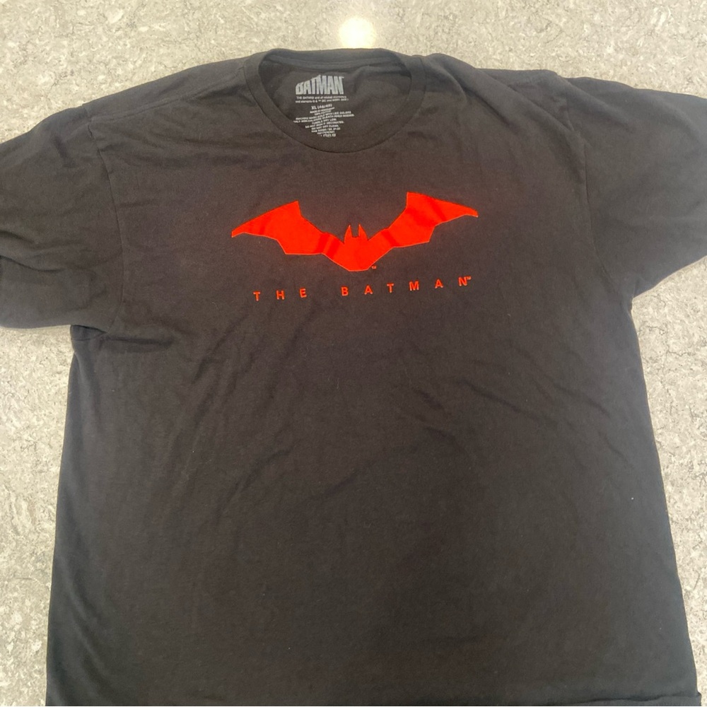 DC Batman “The Batman” Red Logo on Black Tee-XL